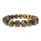 Tiger's Eye Stone Plain Band Beaded Bracelet
