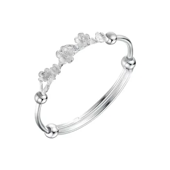 CLARKIA FLOWER S999 Fine Silver Bangles Women's