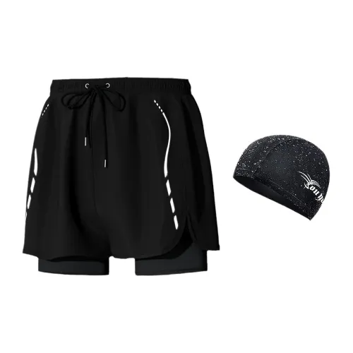 Youyou Swimming Sets Polyester, Elastane Summer Seaside Vacation Beach Parent And Kid Travel Diving Gear Men's Black