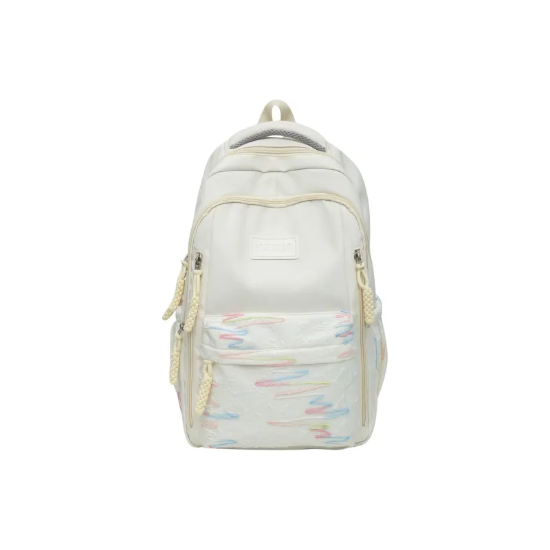 URBAN FOREST Nylon Backpack Unisex White/Black/Red/Yellow/Pink-0
