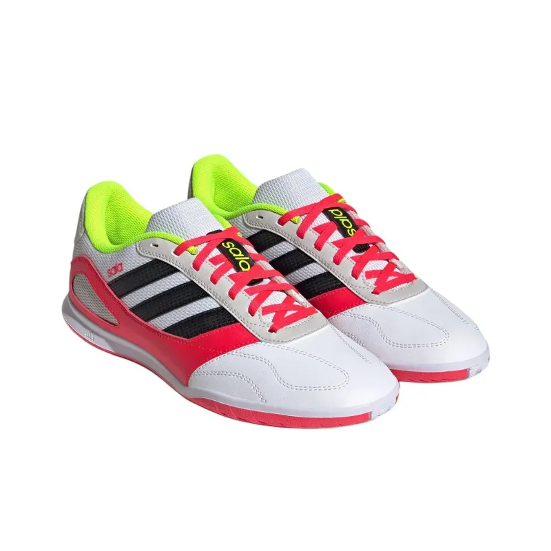 Adidas Super Sala Indoor Anti Slip Wear Resistant Soccer Shoes Men's White Red-3