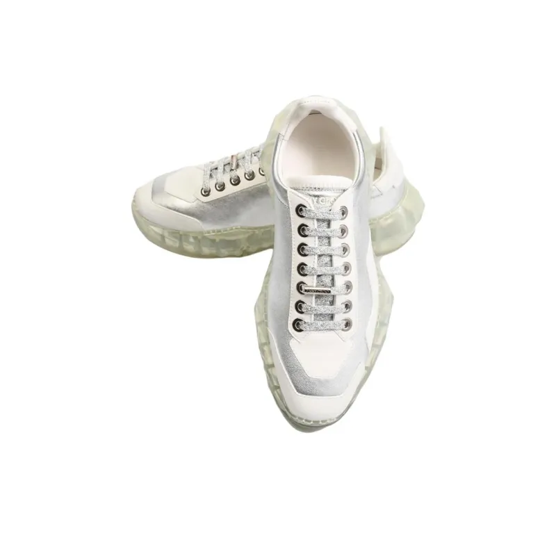 Jimmy Choo Diamond Low Top Casual Shoes Women's Silver-6