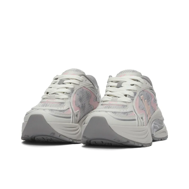 MLB Curve Runner Durable Breathable Lightweight Low Top Chunky Sneakers Women's Gray-2