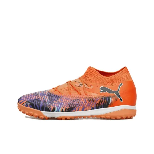 PUMA FUTURE 8 TT Rubber Broken Studs Artificial Ground Abrasion Resistant Coverage Soccer Shoes Men's Orange Black