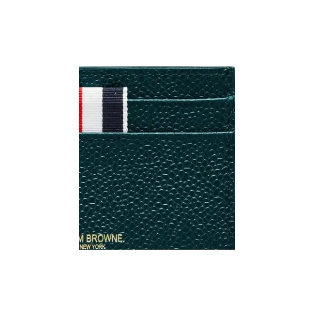 THOM BROWNE· Pebbled Leather Card Holder Regular Men's Green-4
