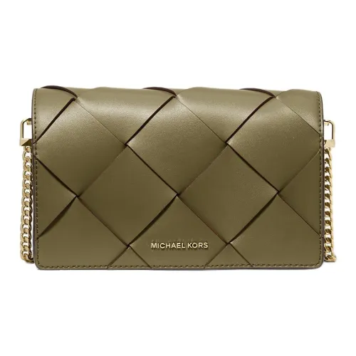 MICHAEL KORS Jet Set Medium Woven Leather Crossbody Bag