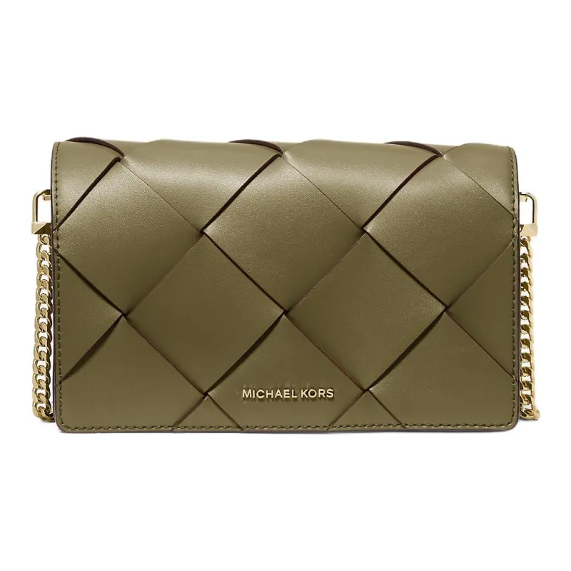 MICHAEL KORS Jet Set Medium Woven Leather Crossbody Bag-0