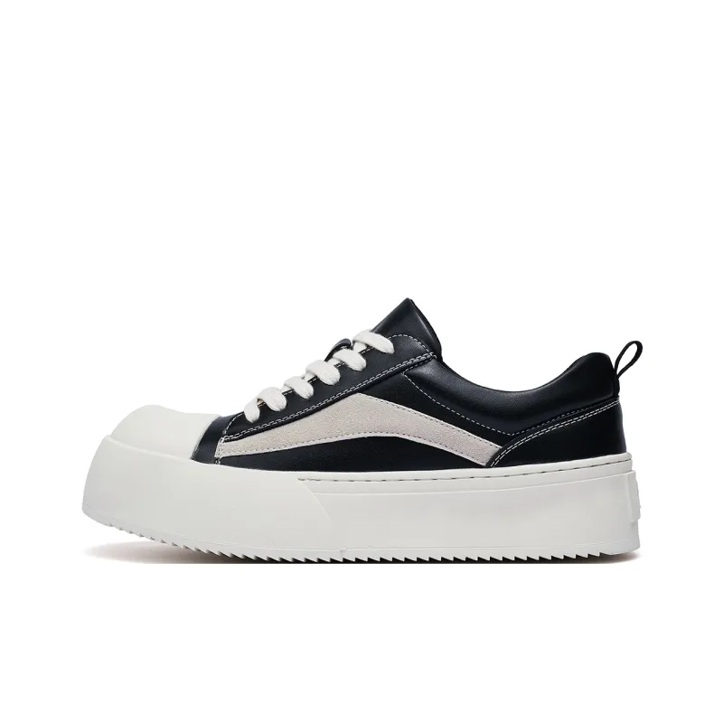 ΛOLUNKΛ Non slip And Sweat wicking Low Top Skateboard Shoes Men's Black-0