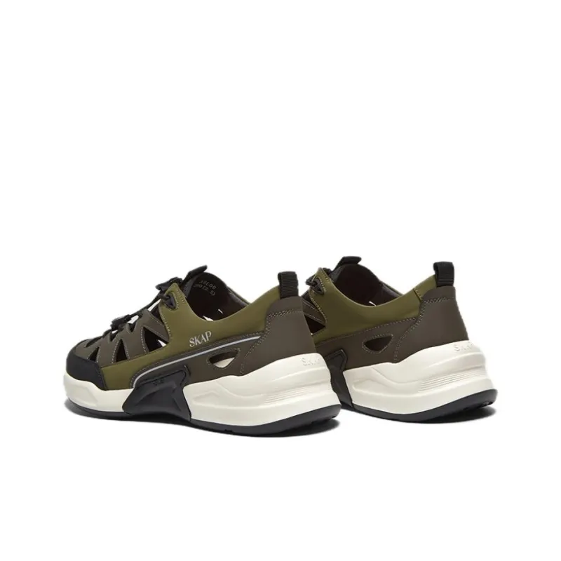 SKAP Low Top Casual Shoes Men's Gray/Army Green/Black-3
