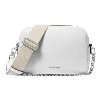 MICHAEL KORS Bryant Leather Camera Bag, Crossbody Bag Medium Size Women's Luminous White
