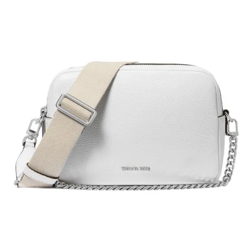 MICHAEL KORS Bryant Leather Camera Bag, Crossbody Bag Medium Size Women's Luminous White