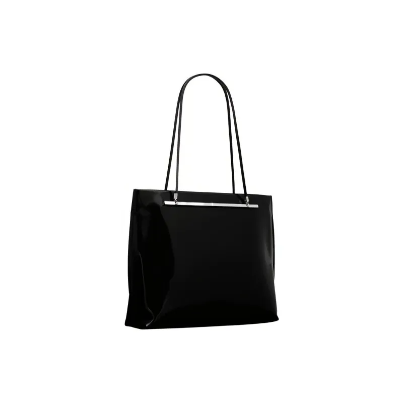 SAINT LAURENT Suzanne Calfskin Tote Bag Shopping Bag Shoulder Bag Handbag Women's Black-1