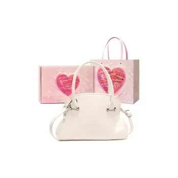 NATTY PU Shoulder Bag Crossbody Bag Handbag Regular Women's White/Pink/Cream Blue/Purple/Black