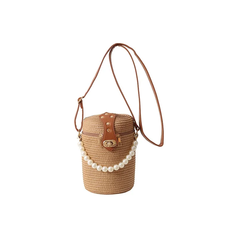JIANGLIDA Woven Bucket Bags Handbag Crossbody Bag Regular Women's Multicolor-3
