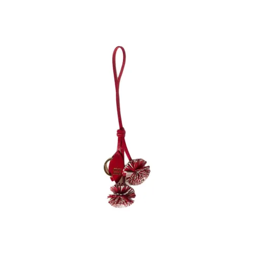MIU MIU Calfskin Bag Accessories Women's Red & White