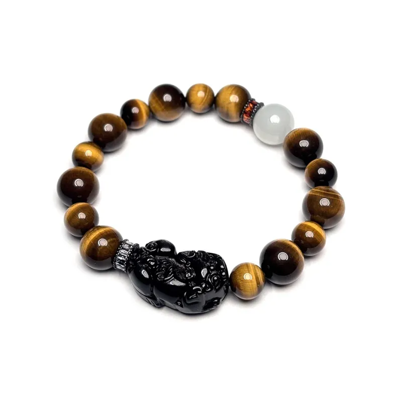 MOUNTAINS AND MANS Tiger's Eye Stone Jade Bracelets Unisex-2