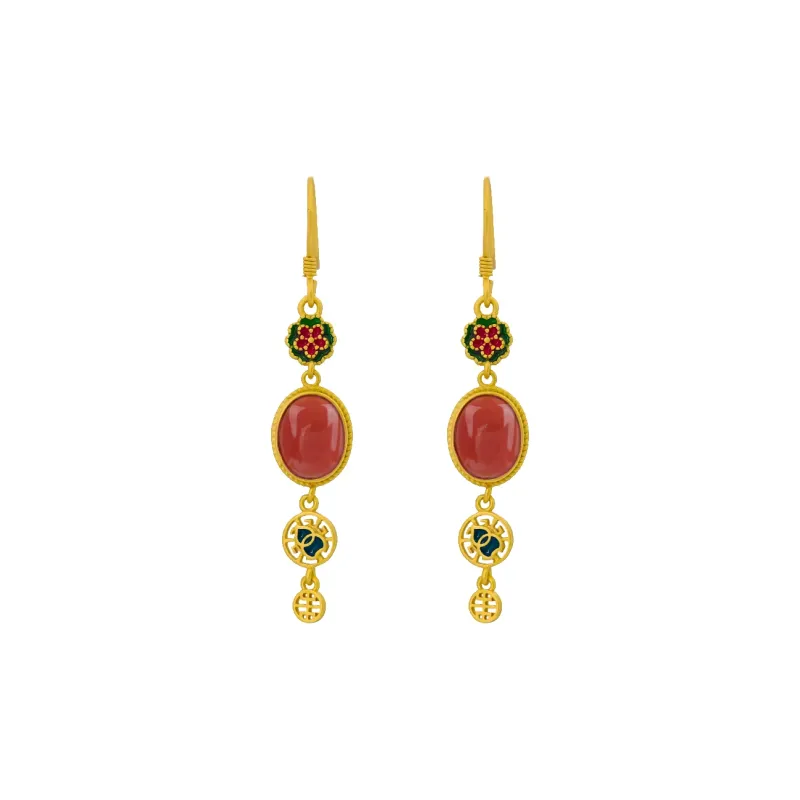 Mrs. Song Agate Earrings Women's-0