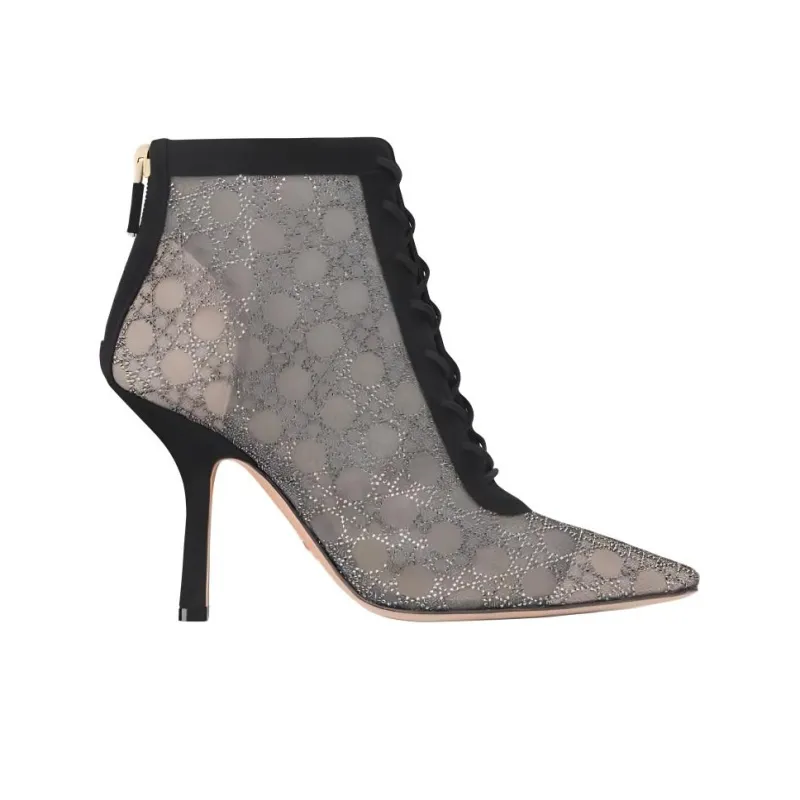 DIOR Capture Ankle Boots 10cm Women's Silver-1