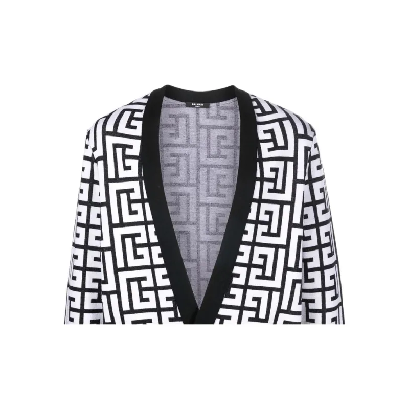 BALMAIN SS22 Knitwear Men's Black White-4