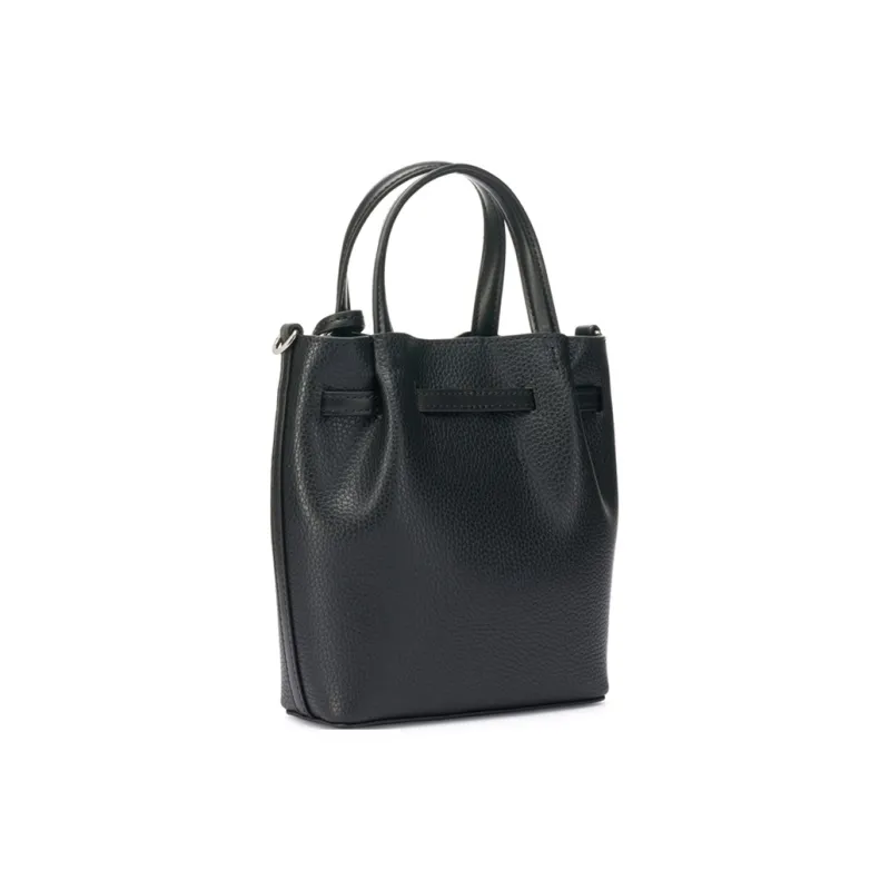 MICHAEL KORS Cow Leather Litchi Grain Shoulder Bag, Crossbody Bag, Handbag Small Size Women's Black-1