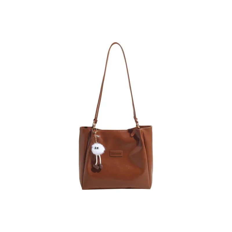 AOSONG PU Shoulder Bag Regular Unisex Black/Coffee/Brown-4