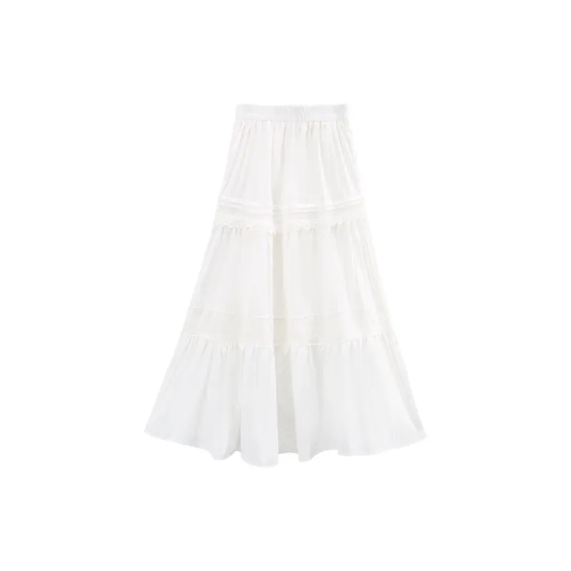 A Paradise For Awakening Casual Long Skirt Women's White-1