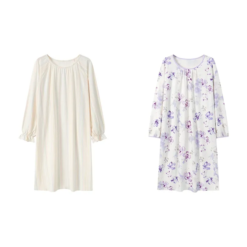 Herbal Primer Nightgown Women's Combo Set-54