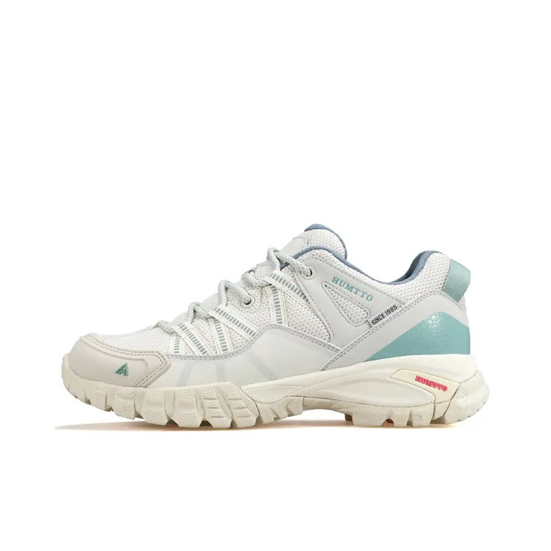 HUMTTO Wear Resistant Lightweight Rebound Low Top Outdoor Shoes Women's Beige Lotus Green-0