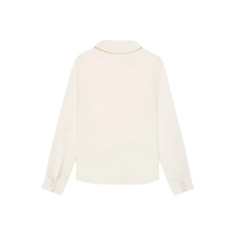 CELINE Mia Shirt With Bow In Silk Crêpe And Acetate-1