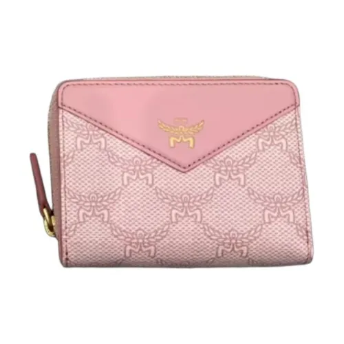 MCM Canvas Wallet Mini Women's Pink