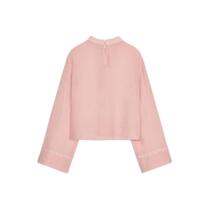 ZARA Shirt Women's Light Pink Red-1