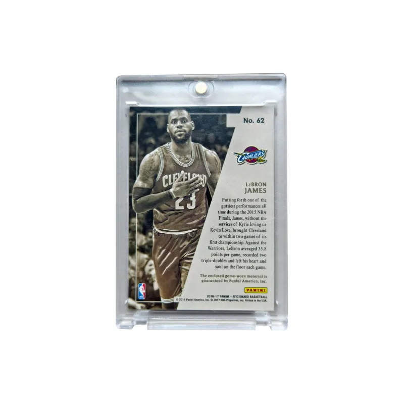 PANINI 2016 17 Aficionado LeBron James, Authentic Game Used Material 099/175, Collectible Item Sports Cards 1 Pc-1
