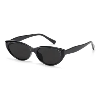 ZIPPO Plate Frame Cat Eye Sunglasses Unisex Black Frame