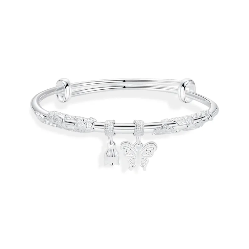 SINO GEM 999 Fine Silver Sterling Silver Bracelets Women's-0