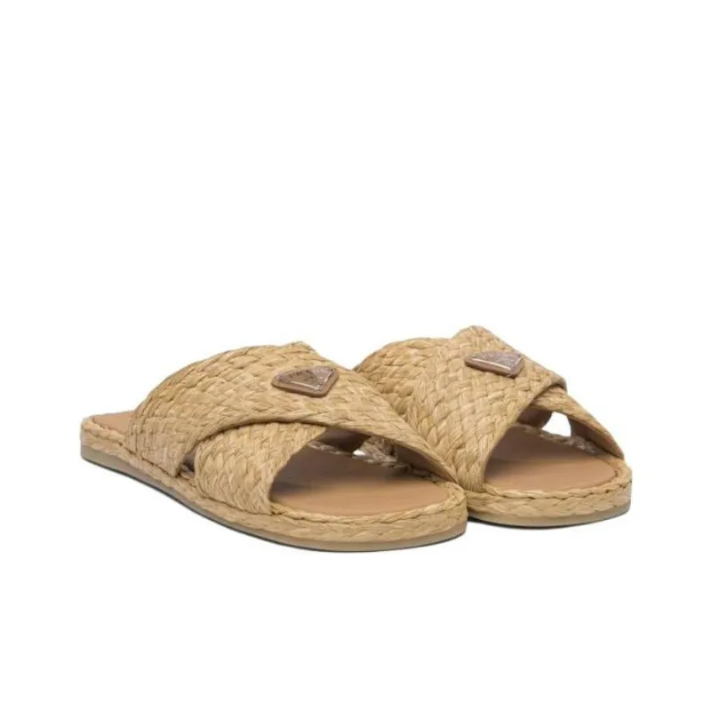 PRADA Slide Slippers Men's Brown-2