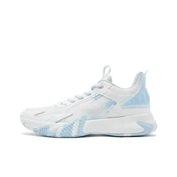 QIAODAN Cushioning Coverage, Rebound, Breathable, Slip Resistant Low Top Basketball Shoes Men's White Blue
