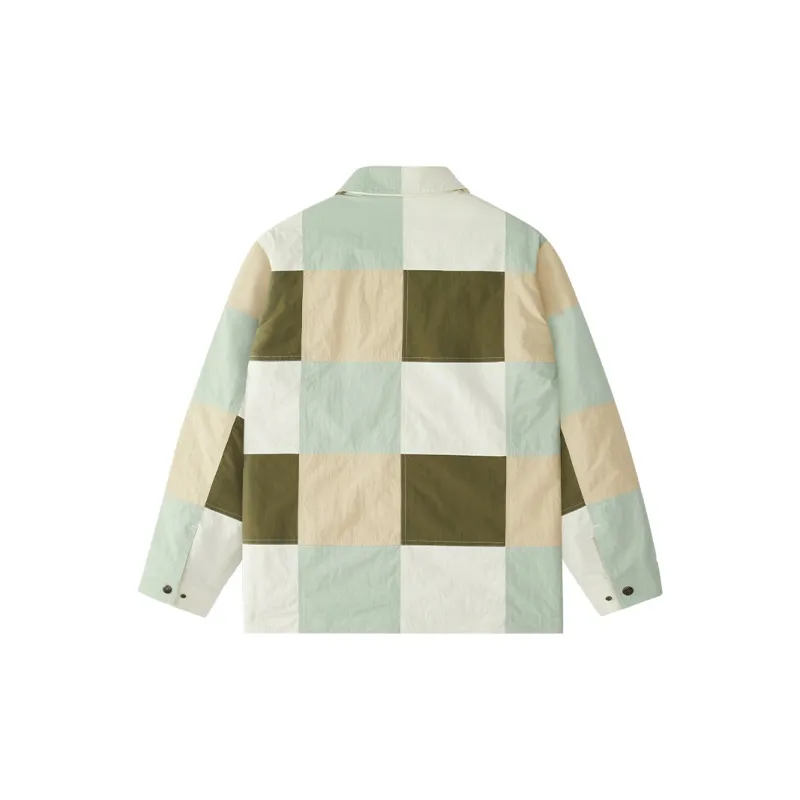 FILA FUSION x Round Two Jackets Coats Men's Beige Repair Color-1