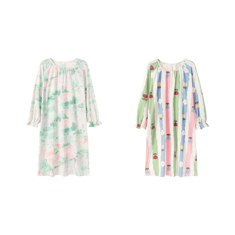 Herbal Primer Nightgown Women's Combo Set-36