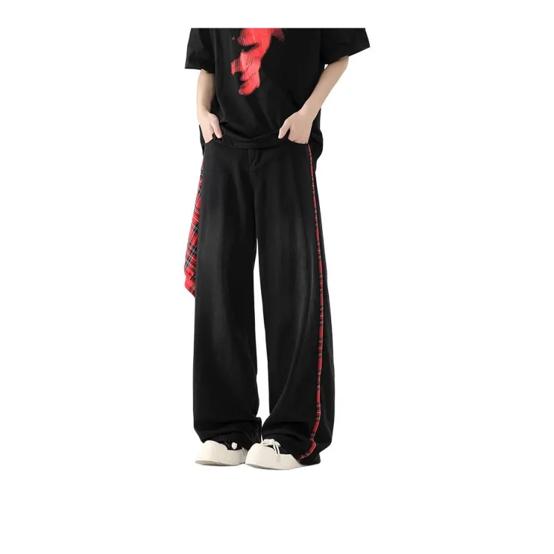 Fashion Versatile American Luxury Streetwear Jeans Design With Patchwork Style Unisex-0
