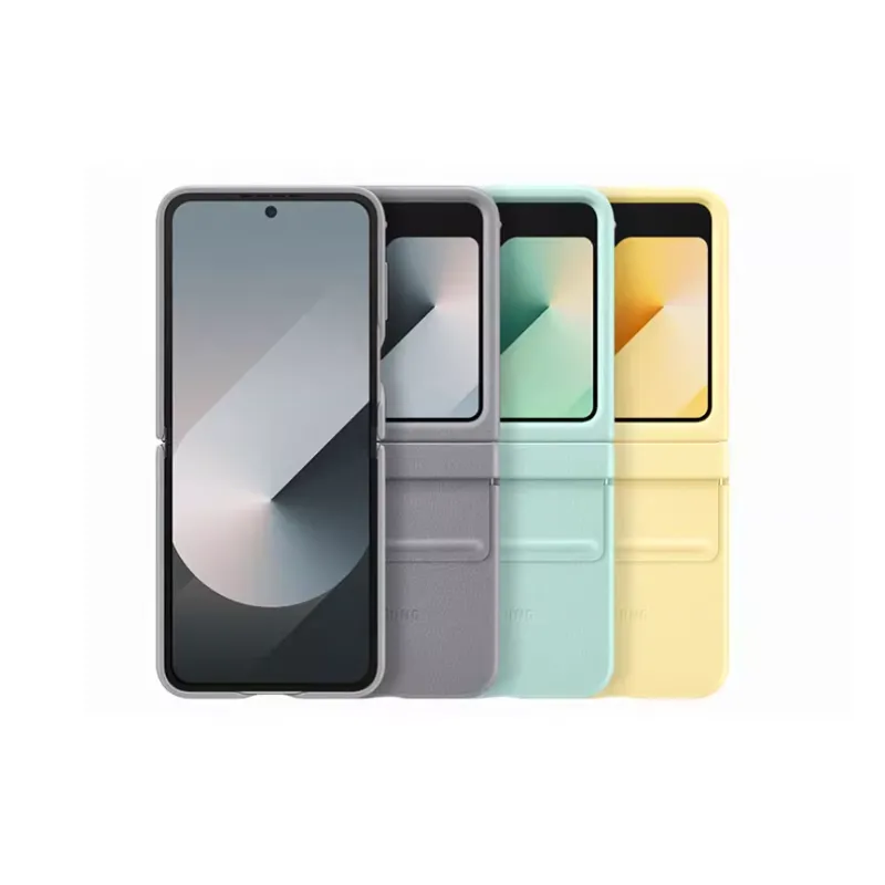 SAMSUNG Leather Material Minimalist Style Phone Cases Compatibility Samsung Galaxy Z Flip 6-2