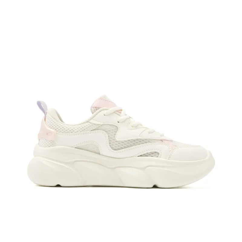 QIAODAN Anti Slip Wear Resistant Low Top Casual Shoes Women's Beige Pink-1