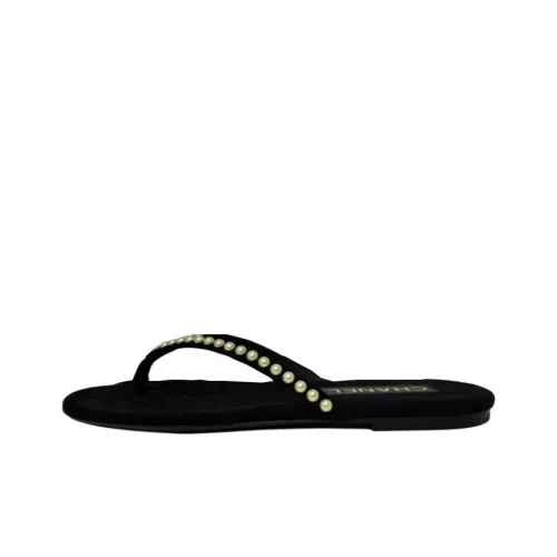 CHANEL Flip Flops Women's Black