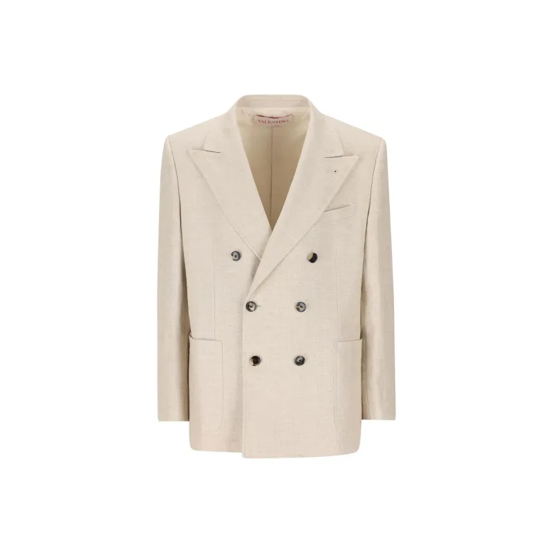 Valentino Double Breasted Long Sleeved Blazer-0