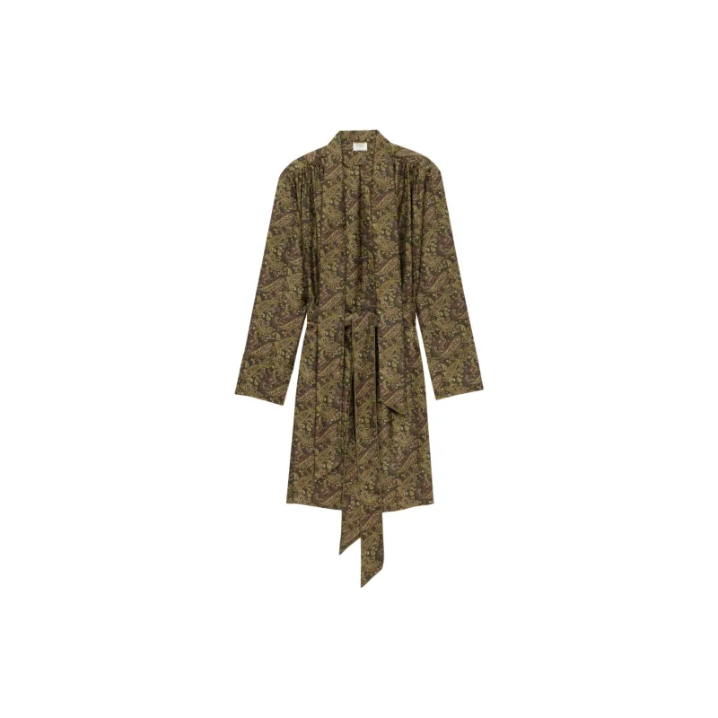 SAINT LAURENT Paisley print Silk Dress-1