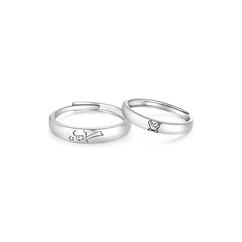 Lao Feng Xiang S999 Fine Silver Ring Pair Unisex-7