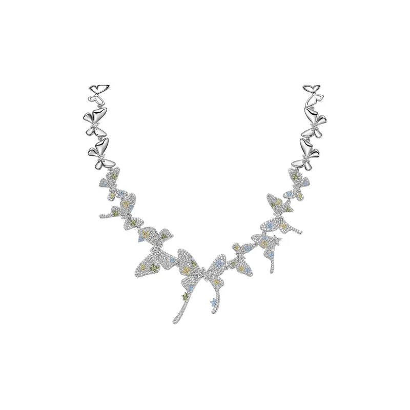 HEFANG Copper Butterfly Garden Necklace Women's-0