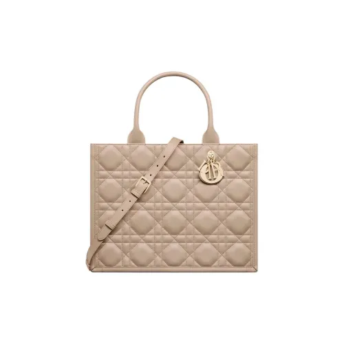 DIOR BookTote Cow Leather Tote Bag, Shopping Bag, Shoulder Bag, Crossbody Bag, Handbag Medium Size Women's Taupe