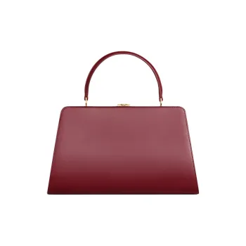 CELINE Satin Calfskin Handbag Medium Size Women's Bordeaux Red