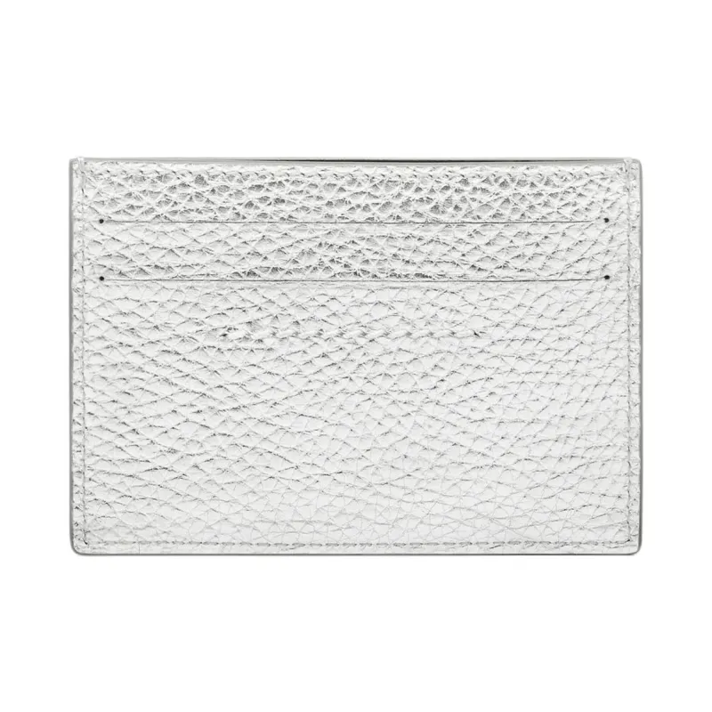 Maison Margiela Grain Leather Card Holder Card Holder Women's Silver-2