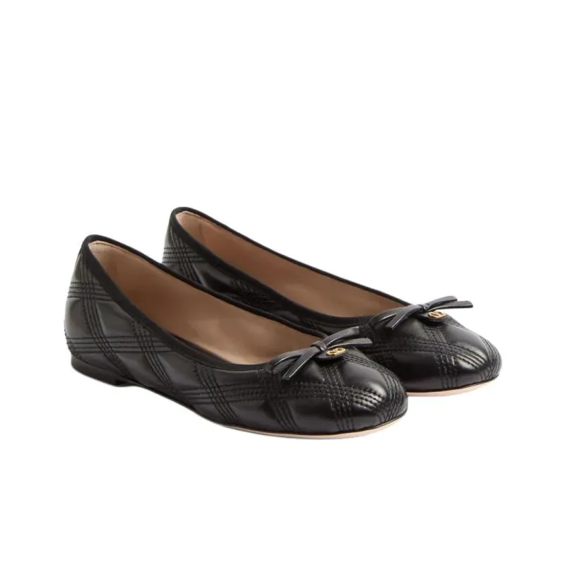 Valentino Bow Casual Single Shoes Women's Black-2